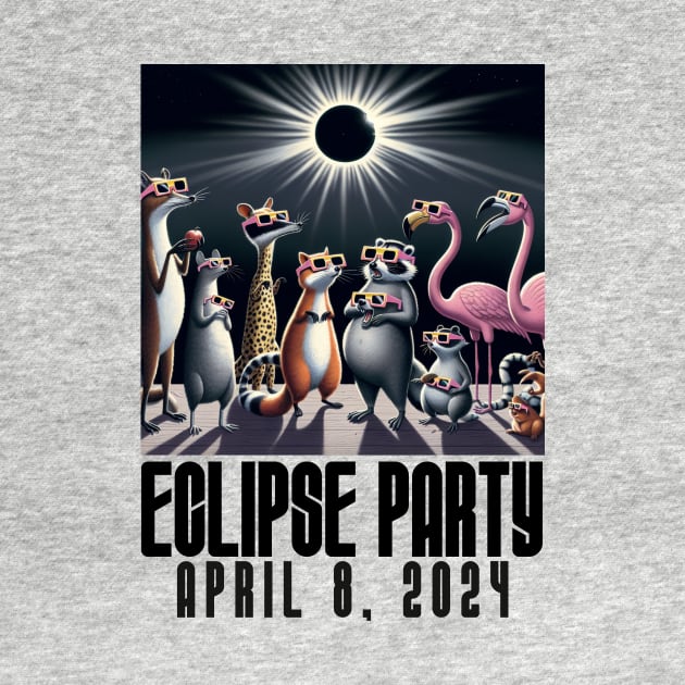 Eclipse 2024 Watch Party Funny Animals - Solar Event, Solar Eclipse April 8 2024, Totality by sarcasmandadulting